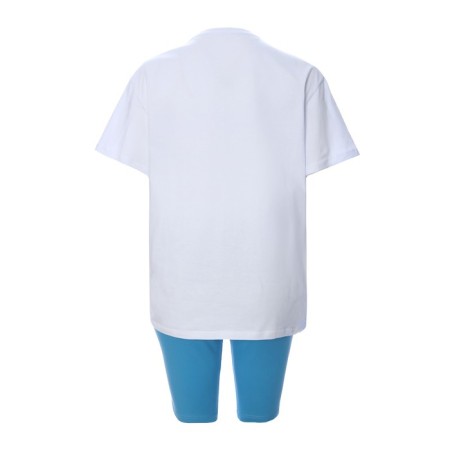 Female set (T -shirt/shorts), the color is lapis lazuli/white, size 50-9