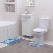 A set of mats for the bathroom and toilet of the Dolyan “Flowers Geometry”, 2 pcs: 40 × 45, 45 × 75 cm