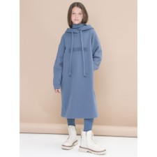 Dress for girls, height 128 cm, dark gray color