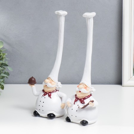 Polystone souvenir "Squeezed chef in long caps" set 2 pcs 27x11.5 cm-3