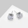 Earrings with rhinestones "Pusets" radiance, square, d = 0.8, white color in silver