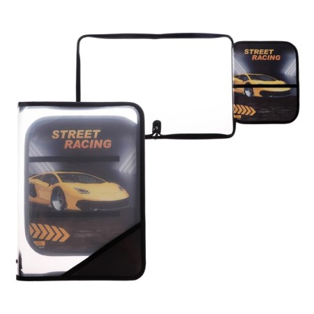 Labor folder A4, 325 x 230 x 25 mm, lightning around, hinged bar, plastic, PTR-1, calligrata "car"