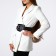 Women's belt, width 11.5 cm, metal buckle, black color