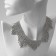The necklace "Waterfall" stalactites, white color in silver, 30 cm