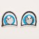 A set of Thermonacles "Eyes": Right and Left, 3 × 3 cm, oval, blue color, 100 pcs.