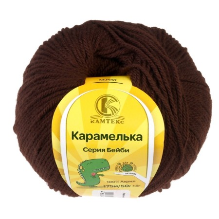 Yarn "caramel" 100% acrylic 175m/50g (063 chocolate)-1