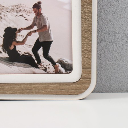 Photo frame LHDF "Dad" 33x33 in 3 photos 10x15 cm, col. oak/white (plastic screen)-1