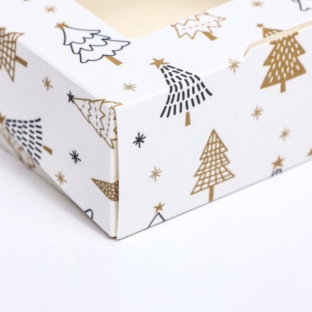 Folding box "Golden Christmas trees", 10 x 8 x 3.5 cm-2