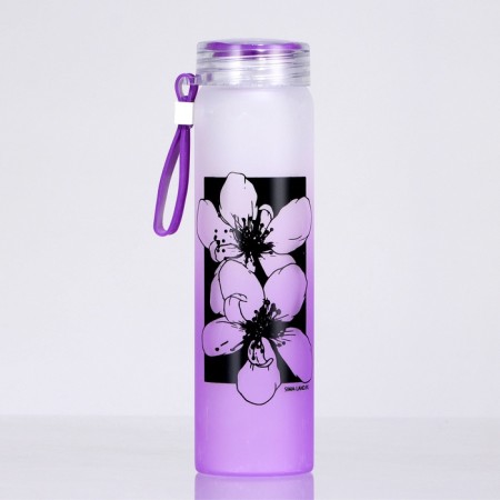 Water bottle "Flowers", 500 ml, glass-1