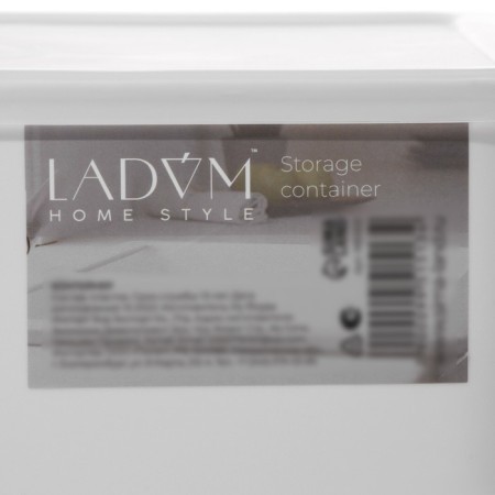 Storage container with lid LADOM "E LEC", 36 × 26 × 16 cm, white color-5