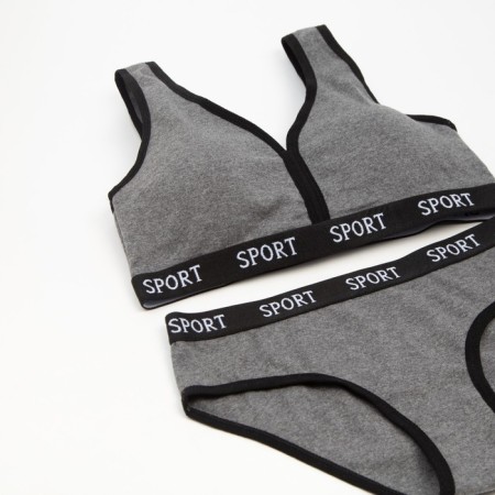 Female set (top, panties), dark gray color, size 42-44-5