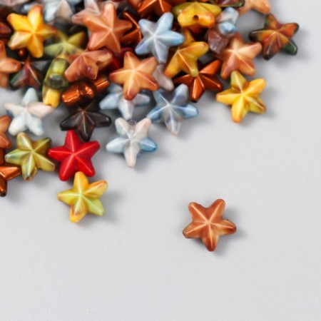 Beads for creativity plastic "Vintage. Volumetric stars" mix set 15 grams 0.4x0.9x0.9 cm-1