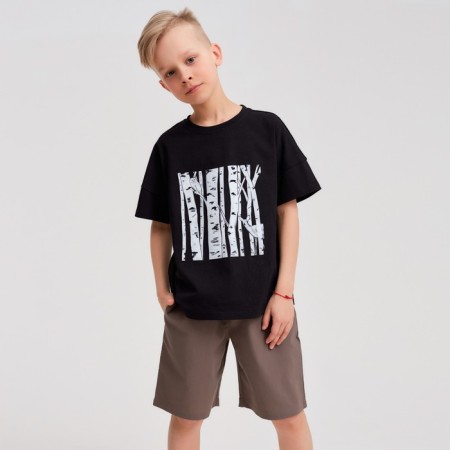 T -shirt Children's minku "Birch", Black color, height 116-8