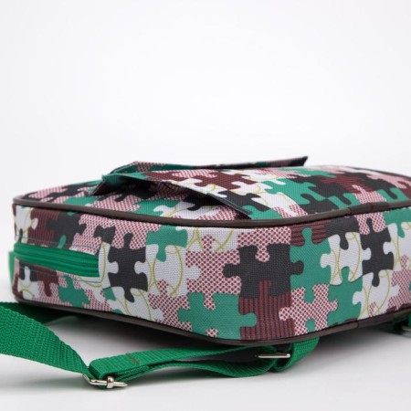Baby backpack on lightning, external pocket, green color-4