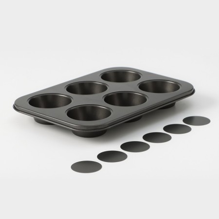 The form for baking the share "Jacqueline. Circle ”, 26 × 18 × 3 cm, 6 cells, a removable bottom, anti -stick coating, black color-4
