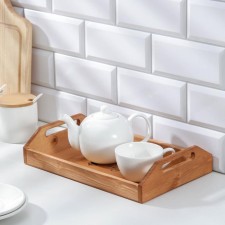 Tray with decor, coating, 30 × 20 × 6.5 cm, pine