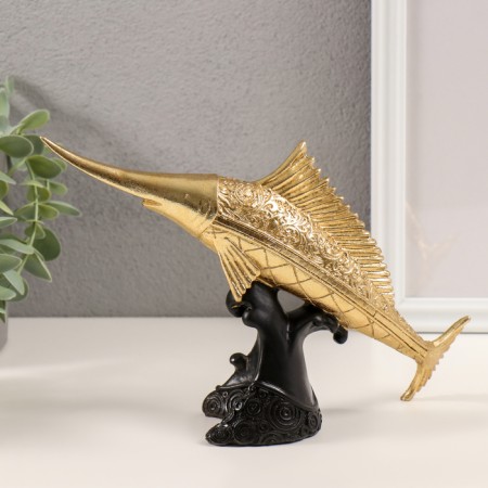 Souvenir Polystone "Sword-Ryba Golden with Patterns" 23x7x16 cm-3