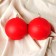 Restoring set of balls plastic D-8 cm, 2 pcs "matte" red