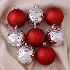 Set of balls plastic D-6 cm, 8 pcs 
