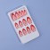 Love overhead nails, 24 pcs, with adhesive plates, almond shape, pink/red color