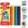 Pencils 12 colors Erichkrause ArtBerry premium, plastic, hexagonal, 2.6 mm neck, cardboard packaging, euro -handkerchief