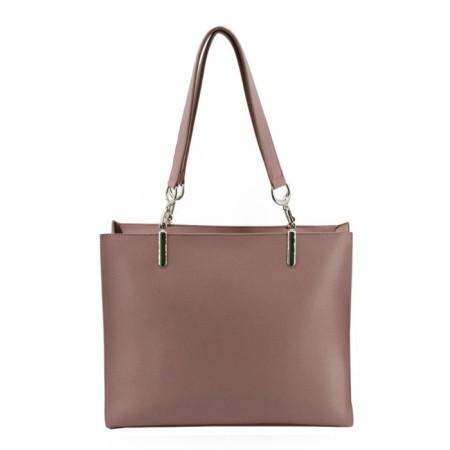 Female bag, genuine leather, pink 33x10x30 cm-1