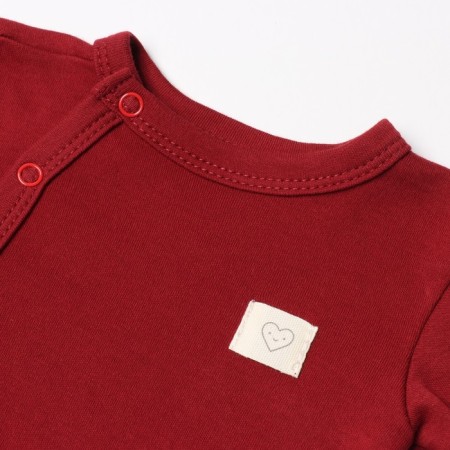 Боди с длинным рукавом Крошка Я Cherry Red, рост 80-86, вишневый-1