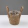 Kashpo wicker "safari" with handles, 15.5x15.5x13.5 cm, natural