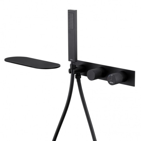 Bath mixer Abber Rund AF8731B, hidden installation, shower set, shelf, black