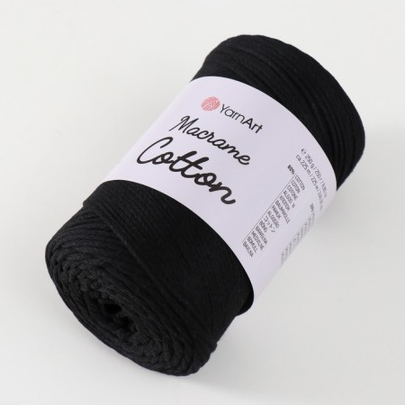 Yarn "Macrame Cotton" 20% polyester, 80% cotton 225m/250g (750 black)-1