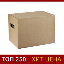 Box with a lid 250 x 340 x 260 mm, calligrata, microgofrodcarton, brown