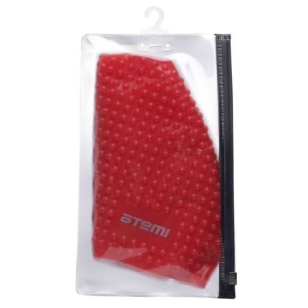 ATEMI BS40 swimming cap, silicone, red color-4