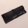 A set of makeup brushes, 7 objects, a cover on the ties, the color is black