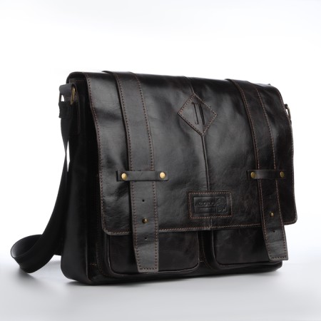 Male bag, xl zolo, dark brown color-1