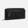 Male purse with zipper, department for bills, for maps, for coins, black color