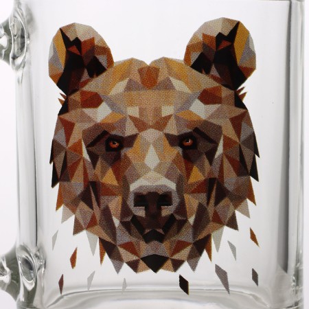 Animals mug, glass, 250 ml, mix-1