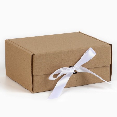 Gift folding box, packaging, “craft, white tape”, 22 x 16.5 x 10 cm-2