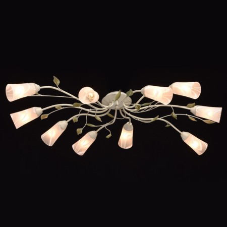 Chandelier "Delight", 10x60W E14, white color, gold