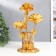 Climber Metal, glass for 1 candle "Golden Flowers" D-5 cm 9.5x13x19 cm