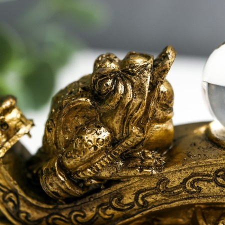NECKE Bronze "Two toads in the wand of Jui with a ball" 14x6x5 cm 1201418-6