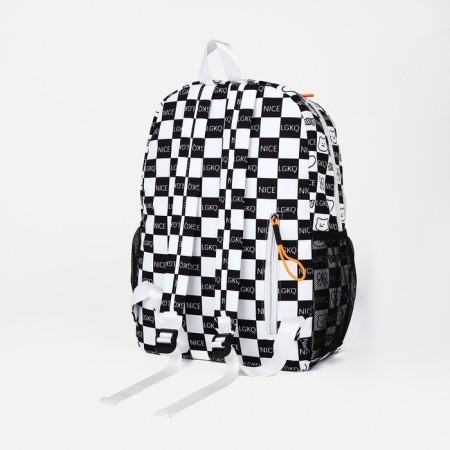 School backpack from textiles on lightning, 5 pockets, black color-3