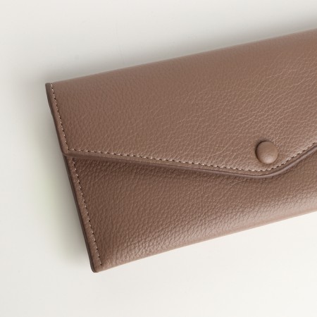 Women's wallet on the button, beige color-2