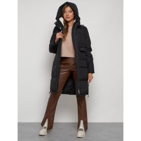 Coat insulated winter female, size 44, black color-21