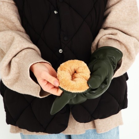 Mittens are female, dimensionless, with insulation, khaki color-6