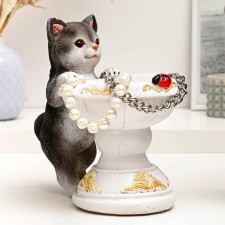 Садовая фигура-кормушка "Котик с вазой" 21х13х20см