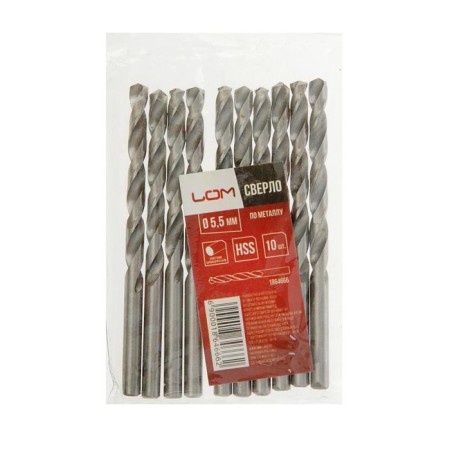 LOUM metal drill, HSS, cylindrical shank, 5.5 x 95 mm, 10 pcs.-1