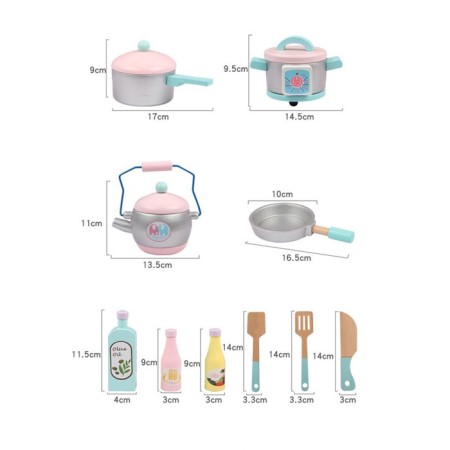 Game set, kitchen module "House" Wooden dishes in a set-2
