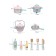 Game set, kitchen module "House" Wooden dishes in a set