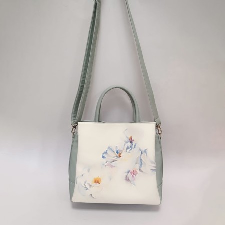 Women's bag Eleganta sky blue flowers-4