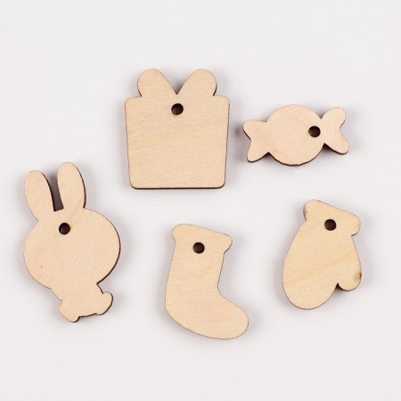 New Year's set for creativity. Wood painting "New Year at Bunny"-5